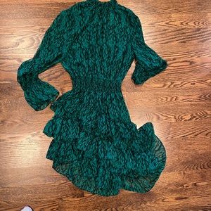 MISA Los Angeles green black holiday dress. size small women’s. Worn once.